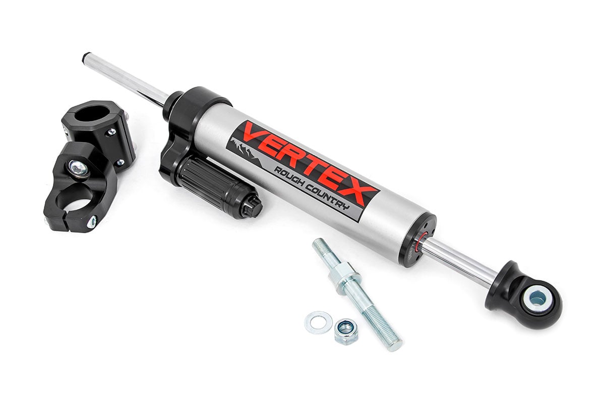 Jeep Wrangler Steering Stabilizer - Rough Country - Vertex Pass-Through - '07-'10